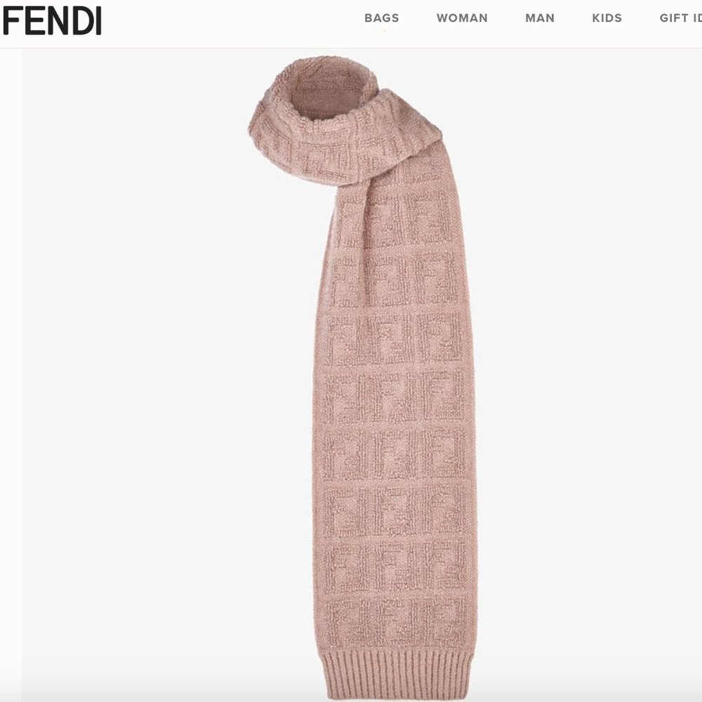 NEW FENDI: Authentic knit scarf Zucca Beige
